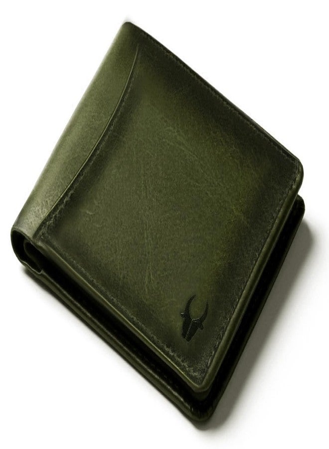 WildHorn RFID Protected Leather Wallet for Men, Green Crunch - Image 2